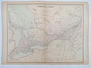 ORIGINAL 1888 HAND COLORED BRADLEY MAP-MITCHELL OF DOMINION OF WESTERN CANADA 19" X 25"