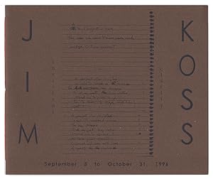 Jim Koss: Insistent Clarity. Bookwork 1992-1996