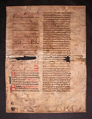 A noted Choir Breviary. 15th century manuscript leaf