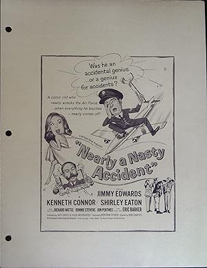 Nearly a Nasty Accident Campaign Sheet 1962 Jimmy Edwards, Kenneth Connor