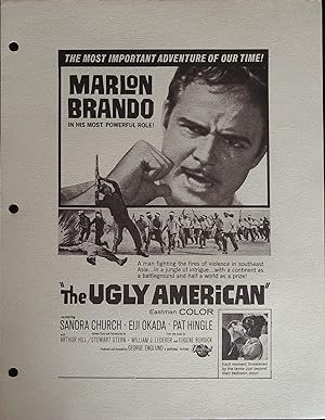 The Ugly American Campaign Sheet 1963 Marlon Brando, Sandra Church