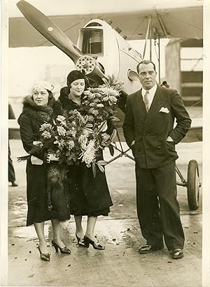"FRANCE-MADAGASCAR 1931: Mlle Blanche MAURY, Mme Suzanne MAURY, Pierre MARTINEAU " Photo de press...