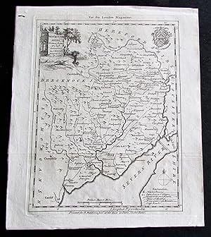 ORIGINAL 18th CENTURY MAP OF MONMOUTHSHIRE