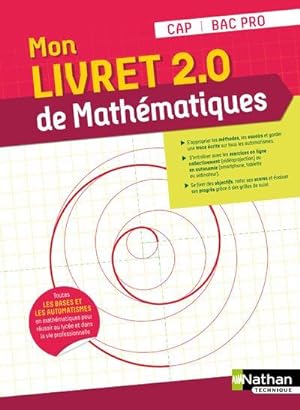 mon livret 2.0 de mathématiques : CAP/bac pro (édition 2021)
