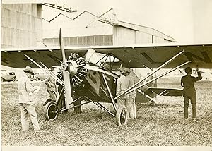 "COUPE DUNLOP D'AVIONS (ORLY 1931): Le poinçonnage d'un avion" Photo de presse originale G. DEVRE...
