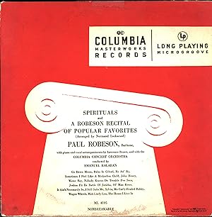 Spirituals and A Robeson Recital of Popular Favorites (arranged by Normand Lockwood) (VINYL LP, E...