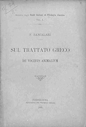 Sul trattato greco De vocibus animalium