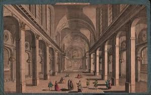 [Vue des champs église et d?une partie thuilerries à Paris].Original 18th Century vue optique.