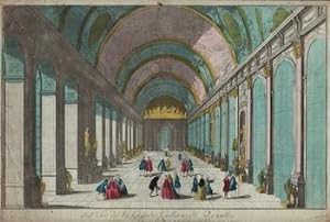 130e. Vue de la Grande Gallerie de Versailles.Original 18th Century vue optique.