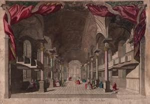 Vue de l?Interieur de St. Martin de Londres.Original 18th Century vue optique.