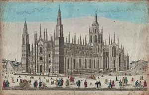 Vue perspective de la Cathédrale de Milan.Original 18th Century vue optique.