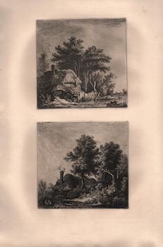 Landschaft mit der Hutte am Wasser vor den Baumen, Plate 57, II. Die Hutte unter den grossen Baum...
