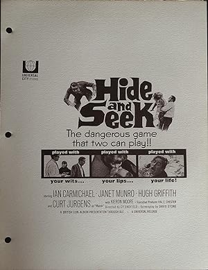 Hide and Seek Campaign Sheet 1964 Ian Carmichael, Janet Munro
