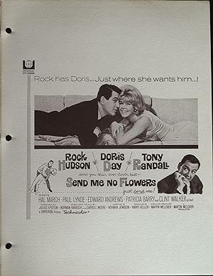 Send Me No Flowers Campaign Sheet 1964 Rock Hudson, Doris Day