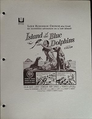 Island of the Blue Dolphins Campaign Sheet 1964 Celia Kaye, Larry Domasin