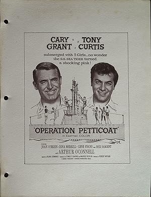 Operation Petticoat Campaign Sheet 1964 Cary Grant, Tony Curtis