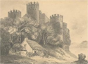 John Hippisley - Early 19th Century Graphite Miniature, Conwy Castle, Wales