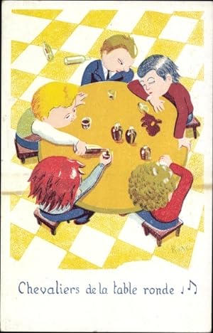 Künstler Ansichtskarte / Postkarte Chevaliers de la table ronde