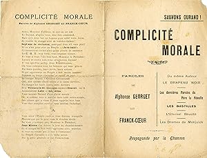 "COMPLICITÉ MORALE par Alphonse GEORGET dit FRANCK-COEUR" Paroles de Alphonse GEORGET dit FRANCK-...
