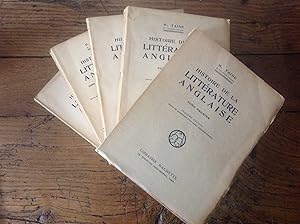 Histoire de la LITTERATURE ANGLAISE . Ensemble complet en 5 volumes .
