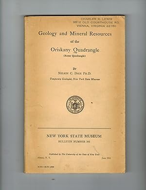 GEOLOGY AND MINERAL RESOURCES OF THE ORISKANY QUADRANGLE (ROME QUADRANGLE)