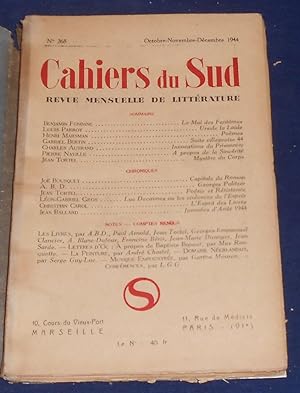 Les Cahiers du Sud n°268