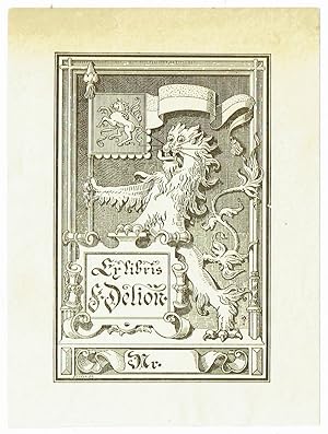 Ex libris F. Delion. Nr. Löwe mit Fahne.