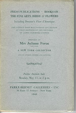 Press Publications and Books on the Fine Arts, Birds and Flowers.Property of Mrs. Juliana Force [...