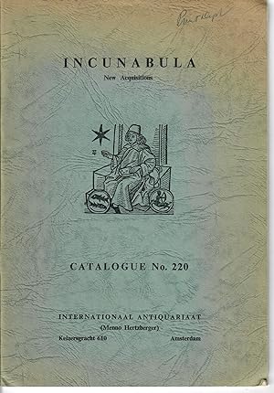 Catalogue 220: Incunabula; New Acquisitions
