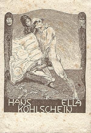 Ex libris für Ella Kohlschein. Klischée. 1907.