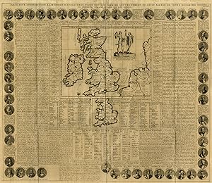 Antique Print-MONARCHY-ENGLAND-LONDON-ROMAN EMPEROR-SAXON KINGS-Chatelain-1732
