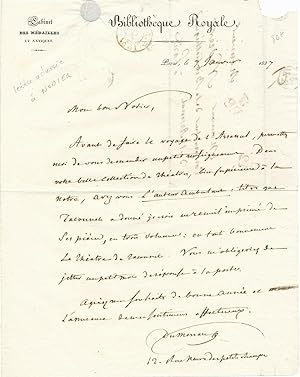 Théophile Marion DUMERSAN lettre autographe signée Nodier Taconet musique Opéra