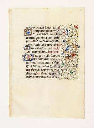 FROM A LARGE BOOK OF HOURS, WITH TEXT IN LATIN