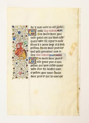 FROM A LARGE BOOK OF HOURS, WITH TEXT IN FRENCH