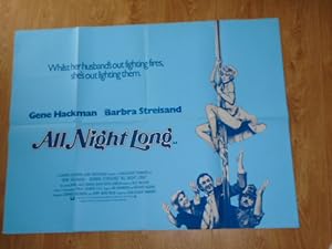 Barbara Streisand, Gene Hackman, Denis Quaid All Night Long Vintage British Quad Movie Poster 1981
