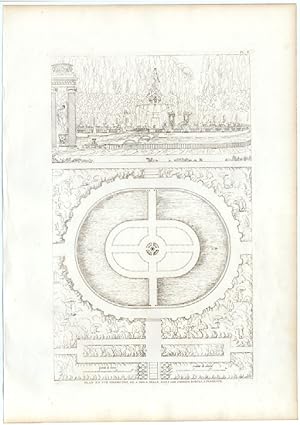 BOBOLI GARDENS - PITTI PALACE - PLAN AND PERSPECTIVE VIEW OF THE ISLAND