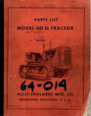 Parts List Model HD Tractor