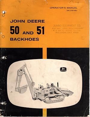 Operator's Manual, John Deere 50 And 51 Backhoes