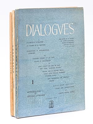 Dialogues. Publications de la Faculté des Lettres d'Istanbul, Institut de Philologie Française et...