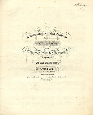 TRIO DE SALON pour Piano, Violon et Violoncelle.