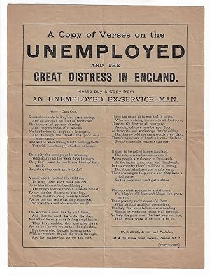 A Copy of Verses on the Unemployed and the Great Distress in England