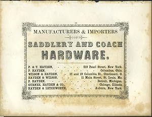 Saddlery and Coach Hardware for Hayden, Wilson Co of NY, Ohio, Missouri & Michigan with Lake Geor...