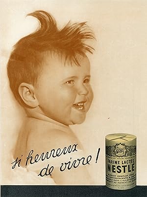 "Farine lactée NESTLÉ" Annonce originale entoilée parue dans L'ILLUSTRATION en 1928