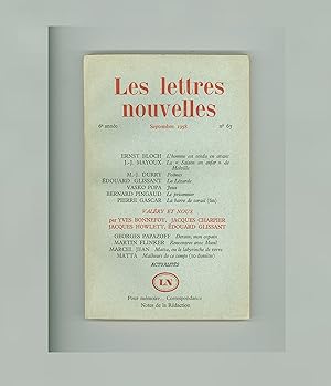 Les Lettres Nouvelles, September 1958, Edited by Maurice Nadeau. French Literary & Art Journal, C...