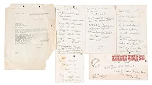 LENNY BRUCE - HANDWRITTEN NOTES & TYPED LETTER to HIS ATTORNEY re HEROIN TRIAL