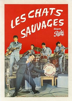 "LES CHATS SAUVAGES / disques Pathé" Affiche originale entoilée / Photo GIRBAL / Imp. I.M.C.I. Ph...