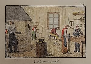 Der Messerschmied. Kolorierte Lithographie aus "Achtundvierzig Werkstätten von Handwerkern und Kü...