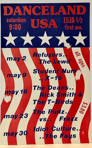 Original 1981 Punk Poster for a Roster of Seattle Bands at Danceland USA