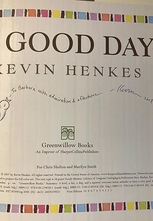 A Good Day -- INSCRIBED by Author to Barbara Bader
