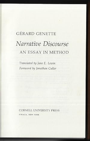 Narrative Discourse: An Essay in Method